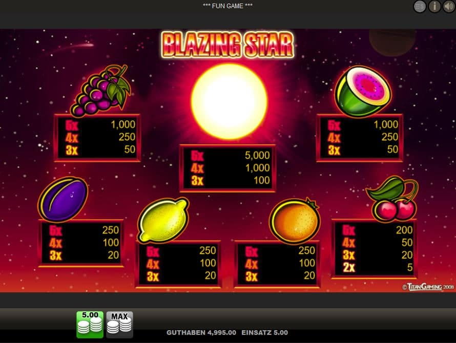 Merkur Blazing Star Slot